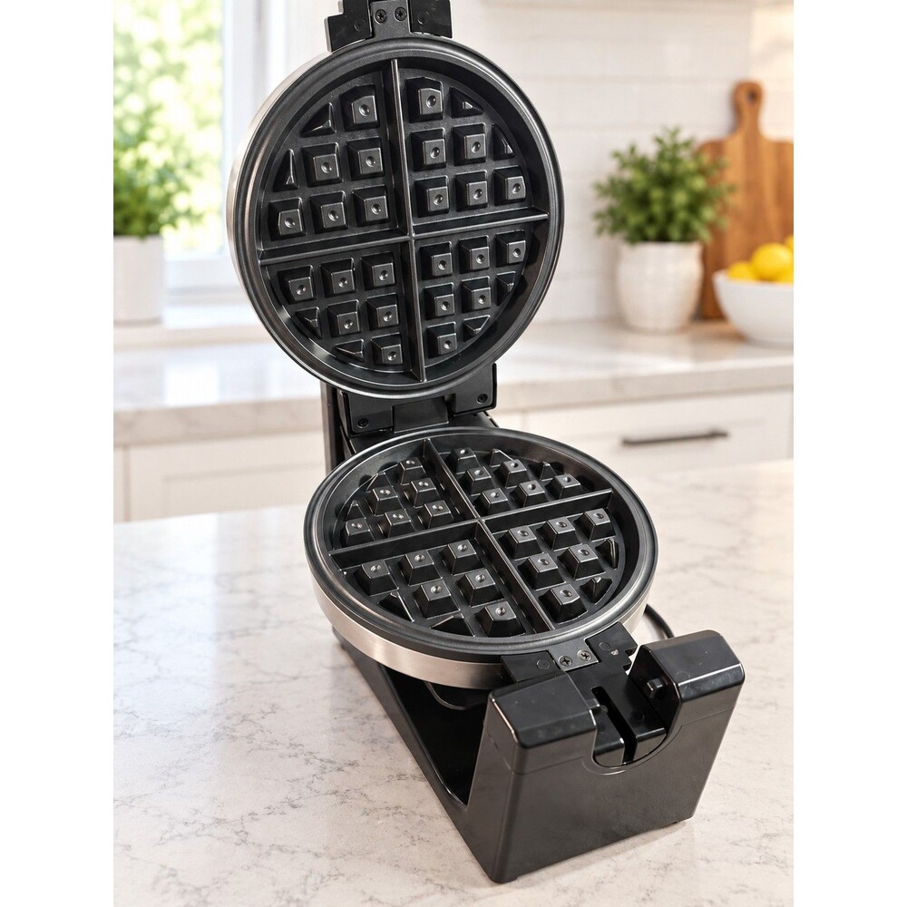 Bella Classic Round Belgian Waffle Maker Rotating Flip Nonstick...